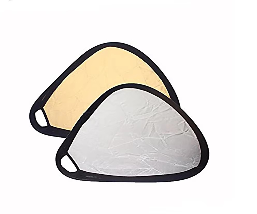 Reflector Disc Silver - Reflector de luz triangular portátil para