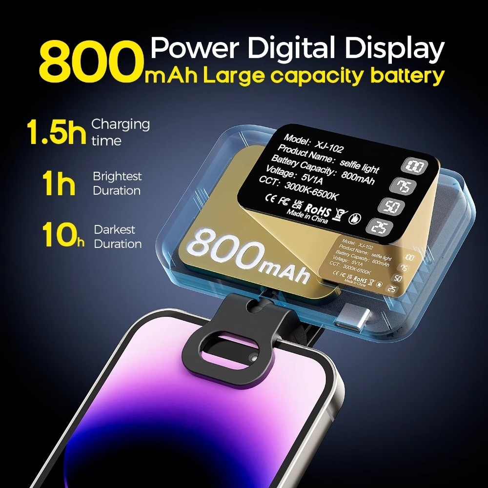 Photography Lighting With Flash - Luz LED para Selfies de 800/1000mAh,
