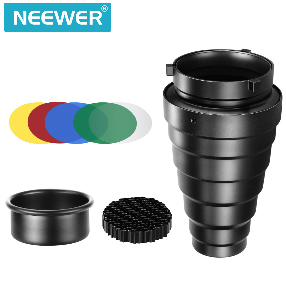 Neewer-Kit de Snoot cónico med - Honeycomb Grid Filter reseña y precio