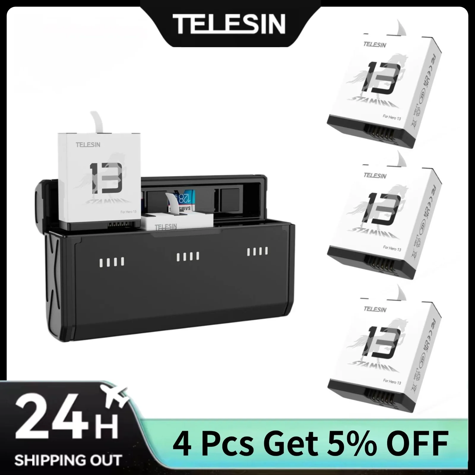 TELESIN Caja de carga rápida p - Gopro Action Camera Hero 13 Black reseña y precio