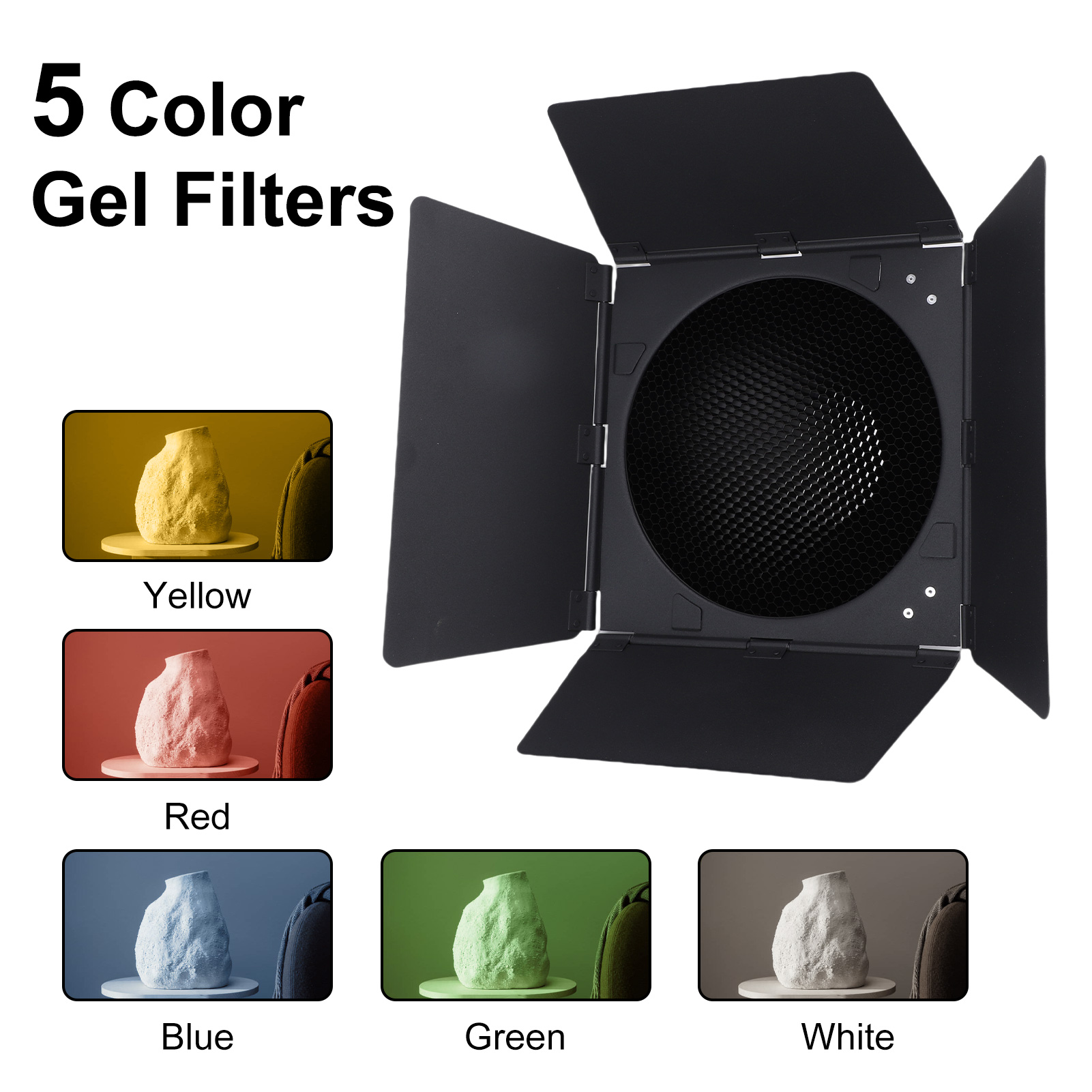 Iluminación tipo Barn Door par - Honeycomb Grid Filter reseña y precio